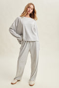 Striped Knit Top and Pant Set
