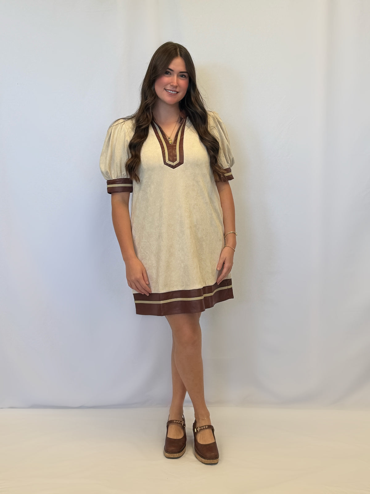 Faux Suede Shift Dress