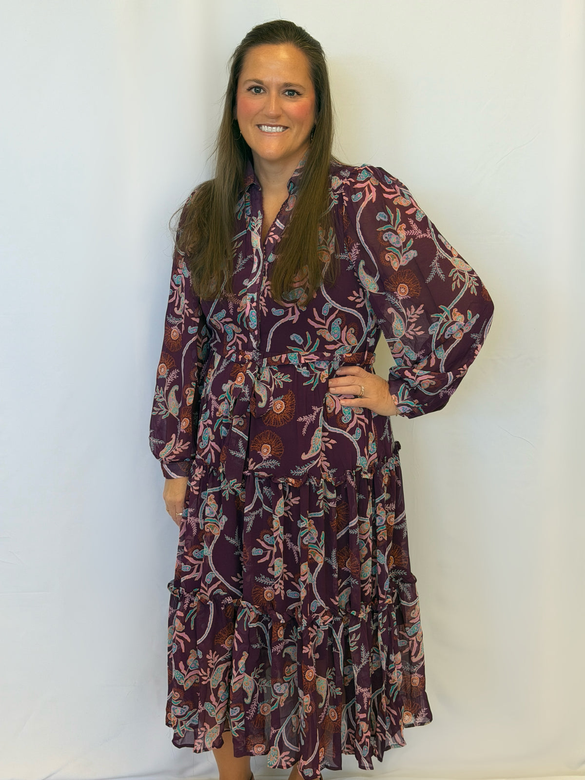 Plum Paisley Dress