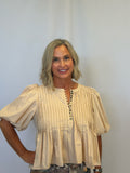 Solid Short Sleeve Puff Top