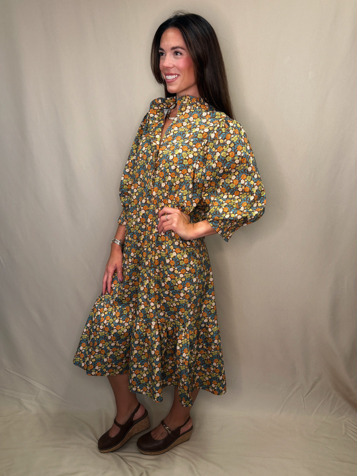 Maddie Brown Floral Dress