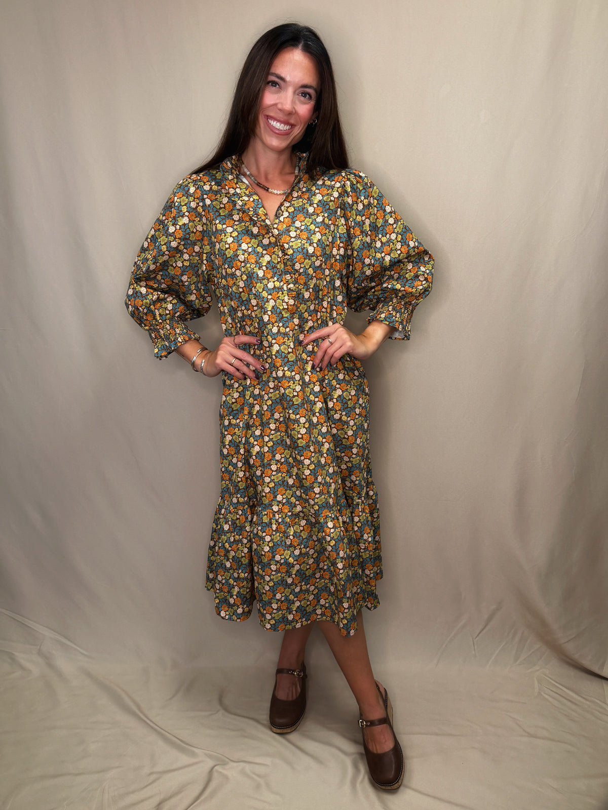 Maddie Brown Floral Dress