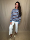 Chocolate/Pink/Blue Striped Sweater