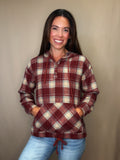 Cozy Plaid Hooded Button-Up