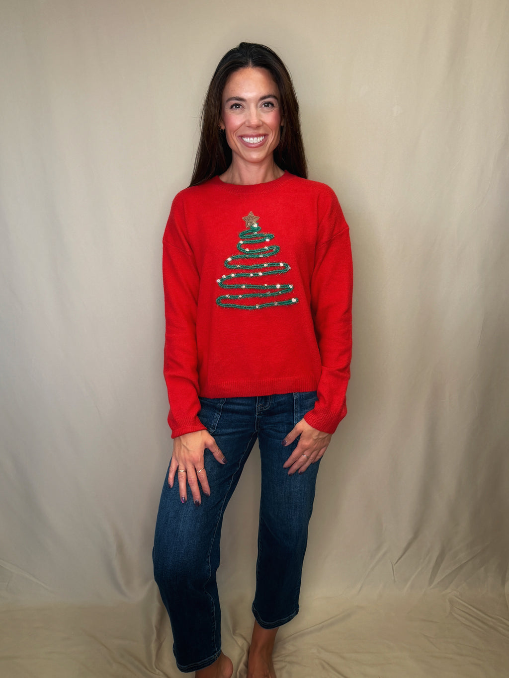 Christmas Tree Sequin Sweater