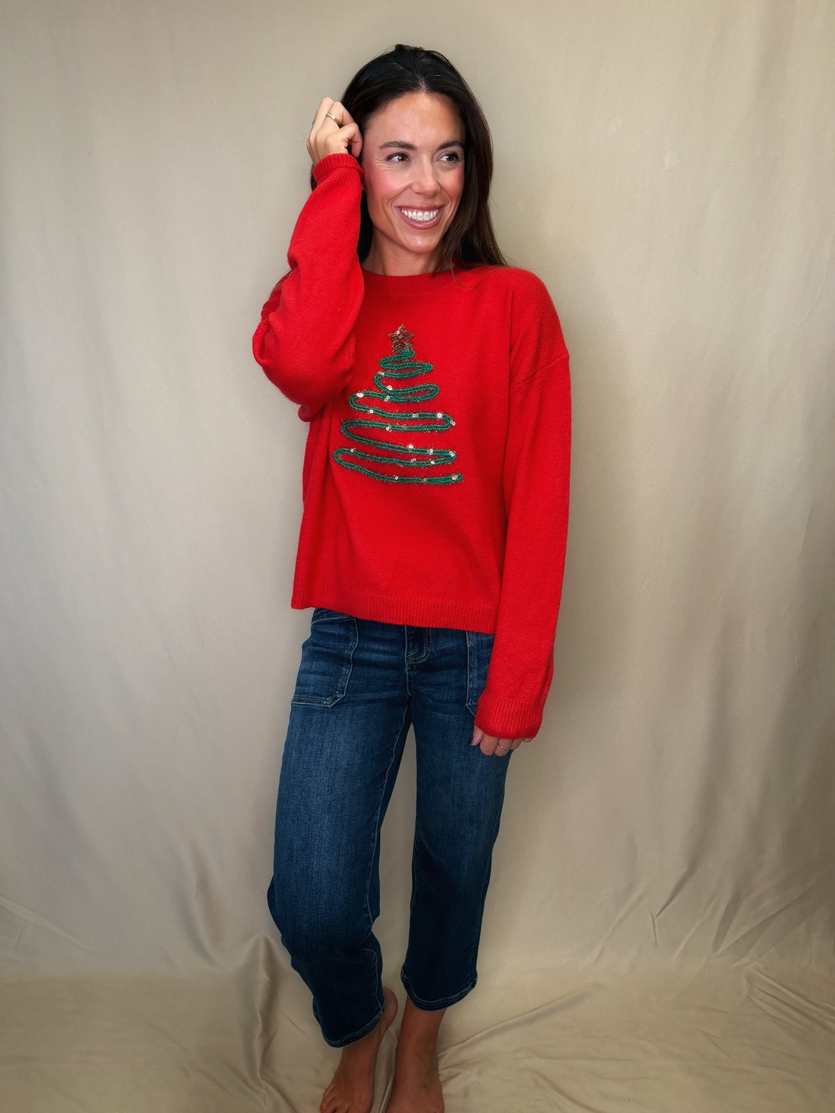 Christmas Tree Sequin Sweater