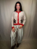 Taupe/Cream Striped Pant