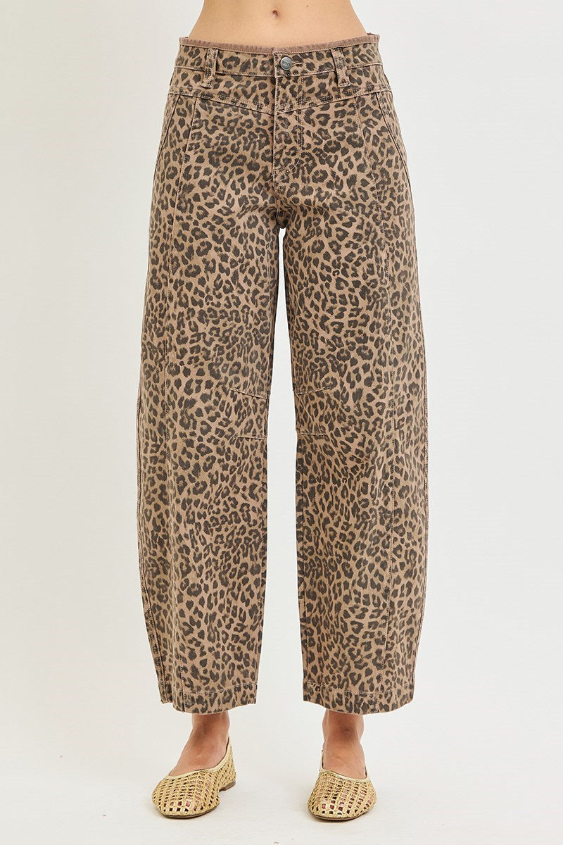 Brown Leopard Blue Jean